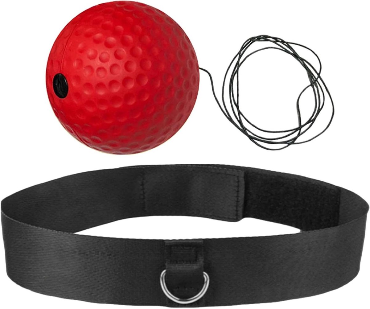 Boks Reflexbal - Trainingsbal Boksen - Verbeteren Reactiesnelheid - Lichtgewicht Nylon PU - 18.5 x 11.9 x 7.3 cm - Rood