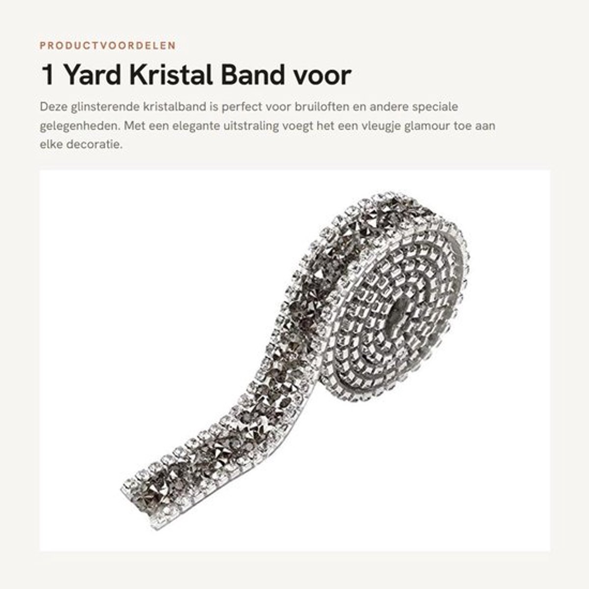 Kristalband 15 mm - Decoratie Lint - Glinsterende Diamantrol - Bruiloft Decoratie - Hoogwaardige Kwaliteit - Professionele Service - Decoratielint
