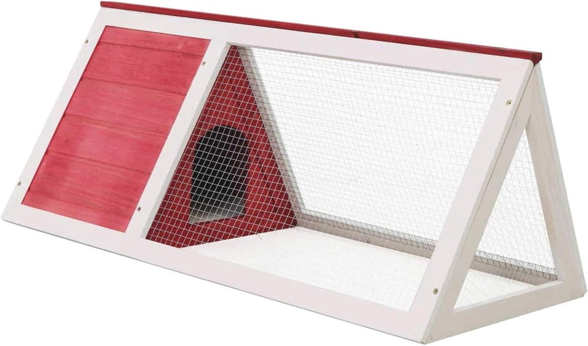 Konijnenhok Dierenkooi - Kleine dierenverblijf - Huisdieren Huisvesten - IJzerdraad Rooster - 98 x 50 x 41 cm - Rood