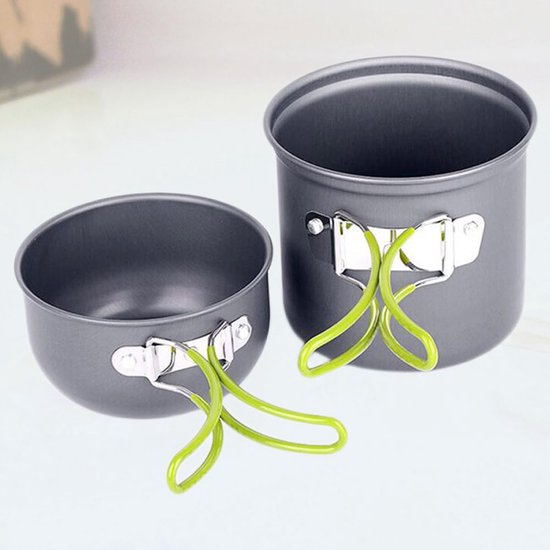 Vouwbare Kookpan - Kampeer Kookgerei - Buiten Koken - Hoge Temperatuur Weerstand - 16 x 12 x 12 cm - Grijs — afbeelding 5