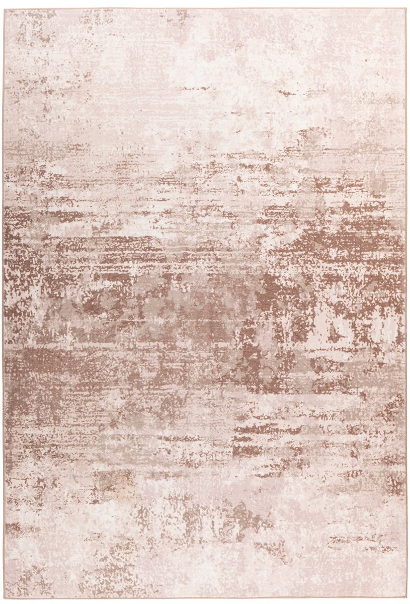 Padiro laagpolig vloerkleed 120 x 170 cm - beige - modern abstract design - geschikt voor vloerverwarming - van polyester