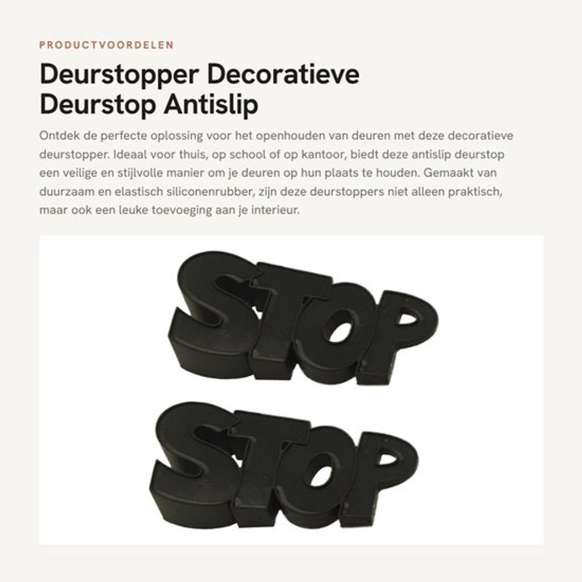 Deurstopper Antislip - Deurstopper Wig - Decoratieve Deurstopper - Zwarte Deurstopper - 2 Pack - 4,8x2x1 Inch - Deurstoppers