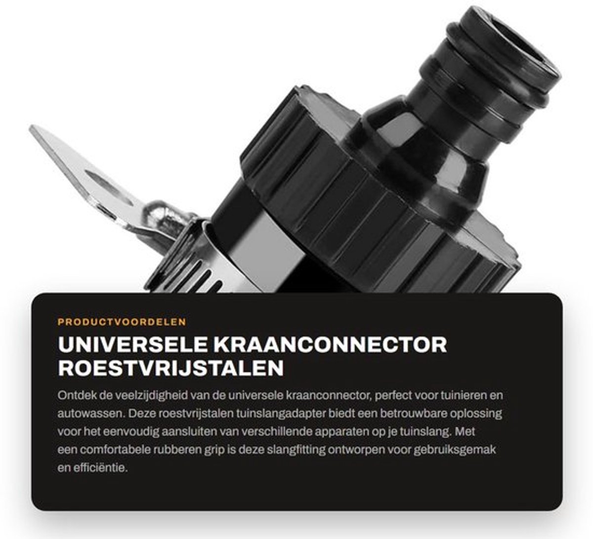 Universele Kraanconnector - Roestvrijstalen Tuinslangadapter - Multifunctionele Slangfitting - 20 Mm Buitendiameter - Voor Tuinieren en A...