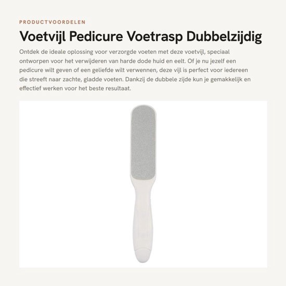 Voetvijl Dubbelzijdig - Eeltverwijderaar - Voetrasp - Pedicure Gereedschap - Harde Dode Huid - Verzorging Voeten - Eeltvijl