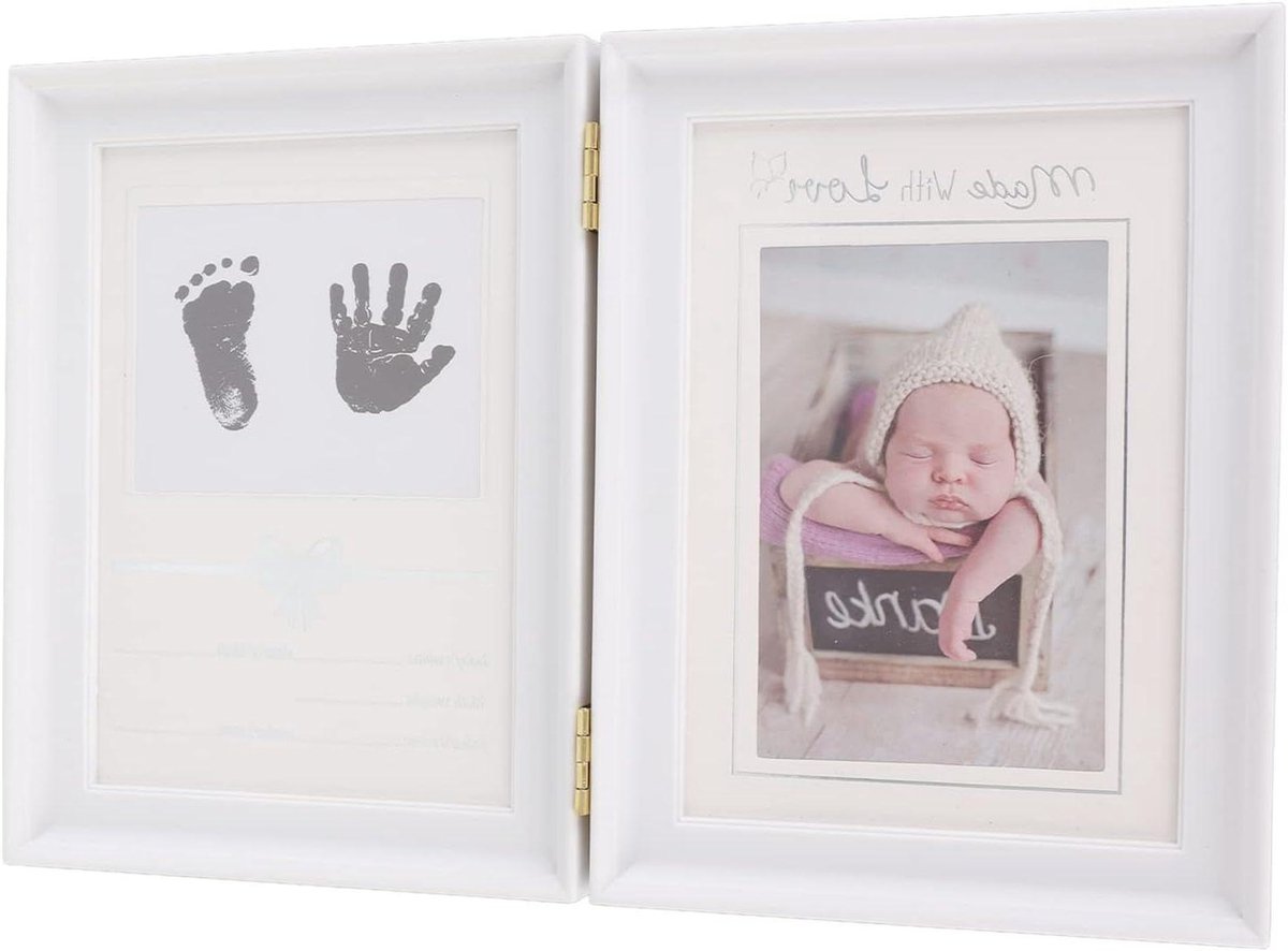 Baby Handafdruk Kit - Voetafdruk Ornament - Herinneringen Maken - Rustieke Stijl - 31.5 x 20.7 x 1.7 cm