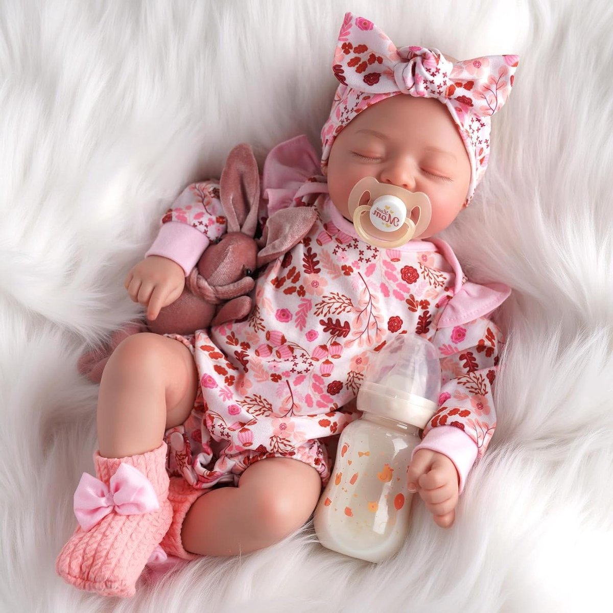 Levensechte Reborn Pop - Babypop Meisje - Kinderen Spelen - Gedetailleerd Geschilderd - 43 cm - Roze