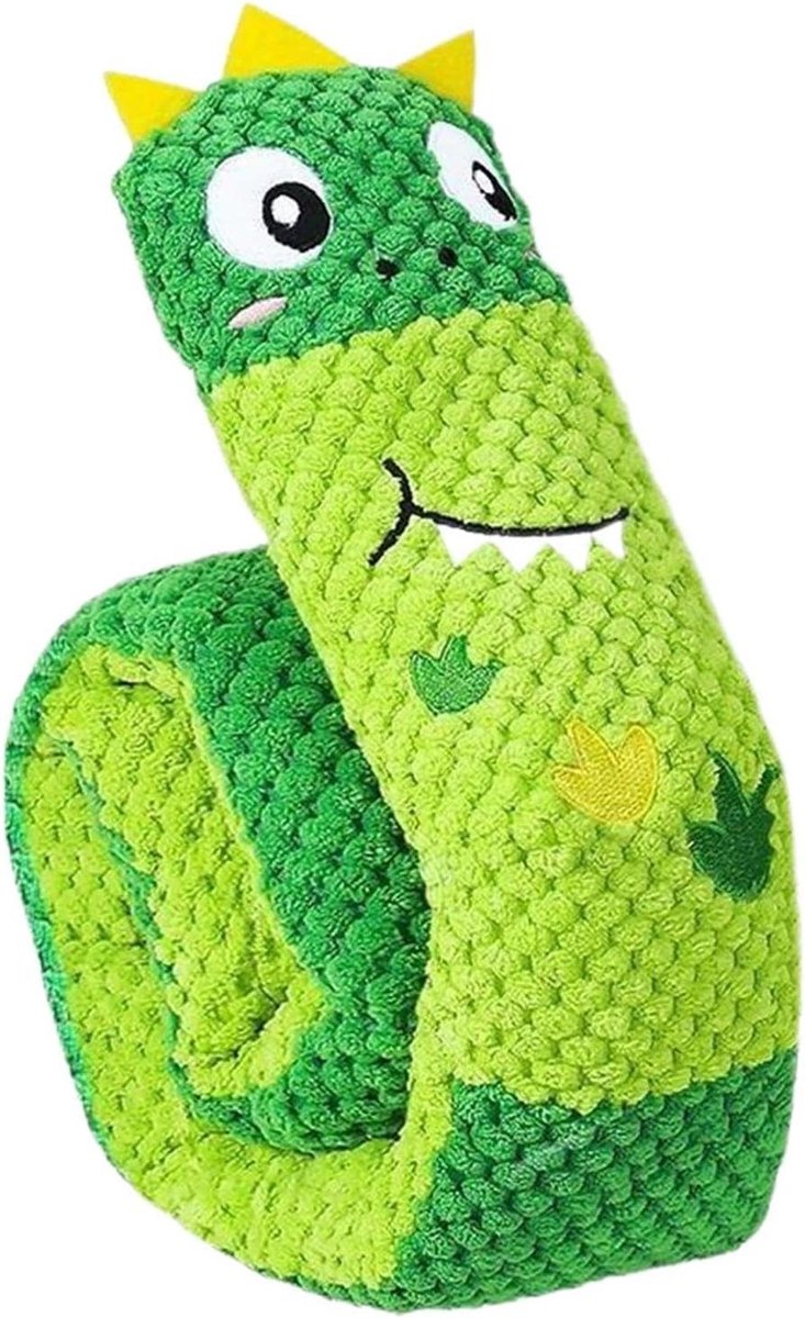 Honden Piepspeelgoed - Kauwspeelgoed Knuffel - Interactief Spel - Versterkte Stiksels - 72x9cm - Groen