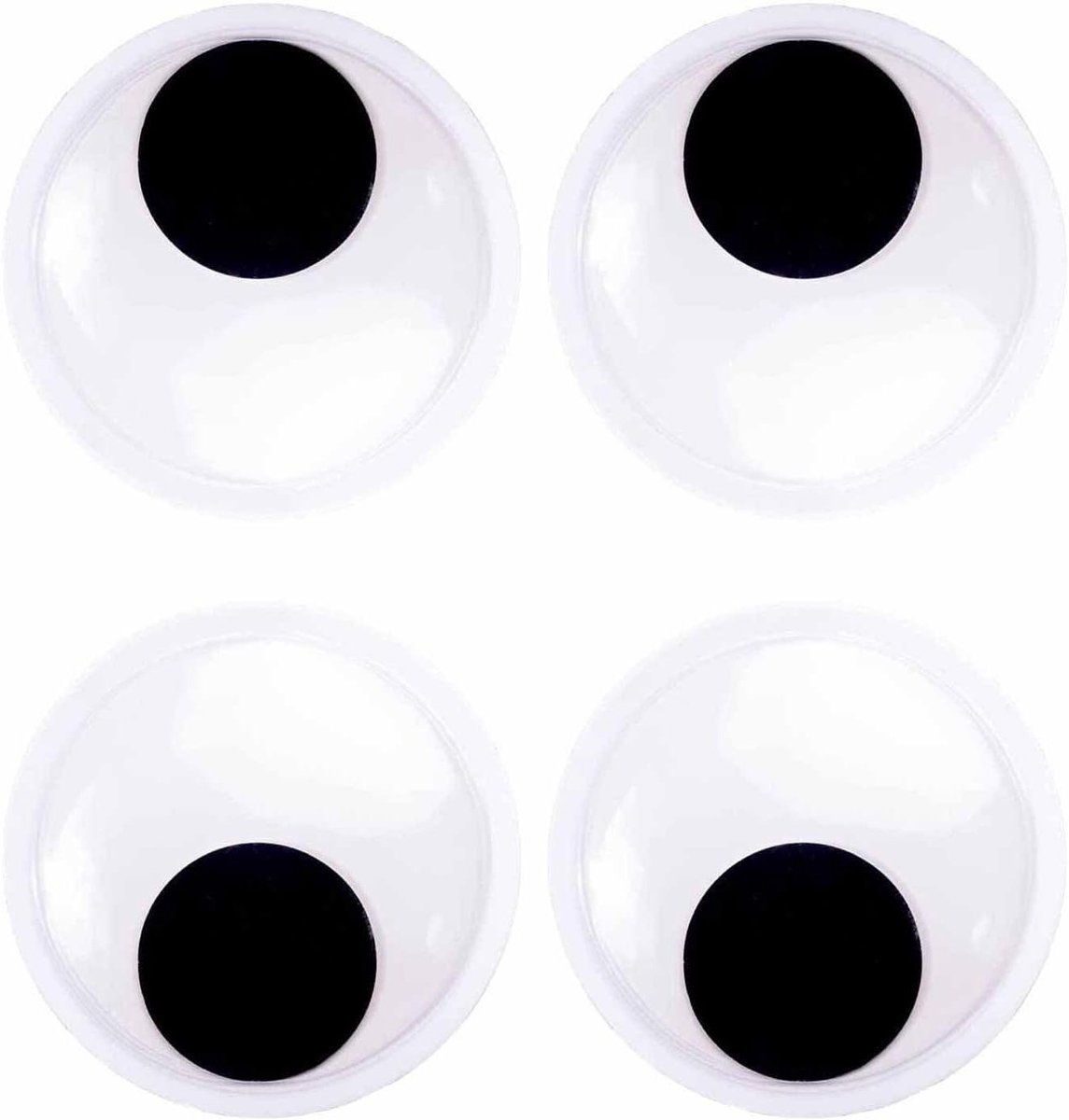 Wiebelogen Set - Decoratieve Ogen - Scrapbooking Knutselen - Zelfklevend Ontwerp - 76mm Diameter - Zwart Wit