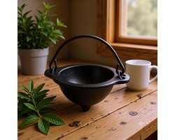 Wierookhouder - Aromatherapie accessoire - Wierookbrander - Wierook Houder met handvat - Incense holder - Voor wierookkegels, salie en kruiden - Housewarming cadeau - Cadeau voor vrouw, (beste) vriendin, haar - Zwart