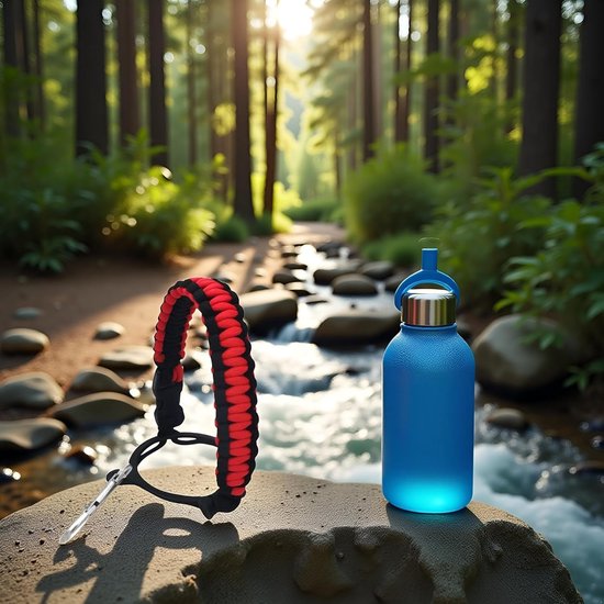 Flessenhouder - flessendrager - waterfleshouder - flessen houder riem - waterfleshouder schouderriem - waterfles houder tas - waterfles houder riem - waterfles houder rugzak - Voor wandelen camping reizen sport - Groen/Geel — afbeelding 4