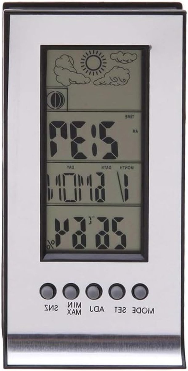 Draadloos Weerstation - Thermo Hygrometer - Binnenklimaat Monitoren - Luchtcomfort Indicator - 5.5 x 2.8 x 11 cm - Wit