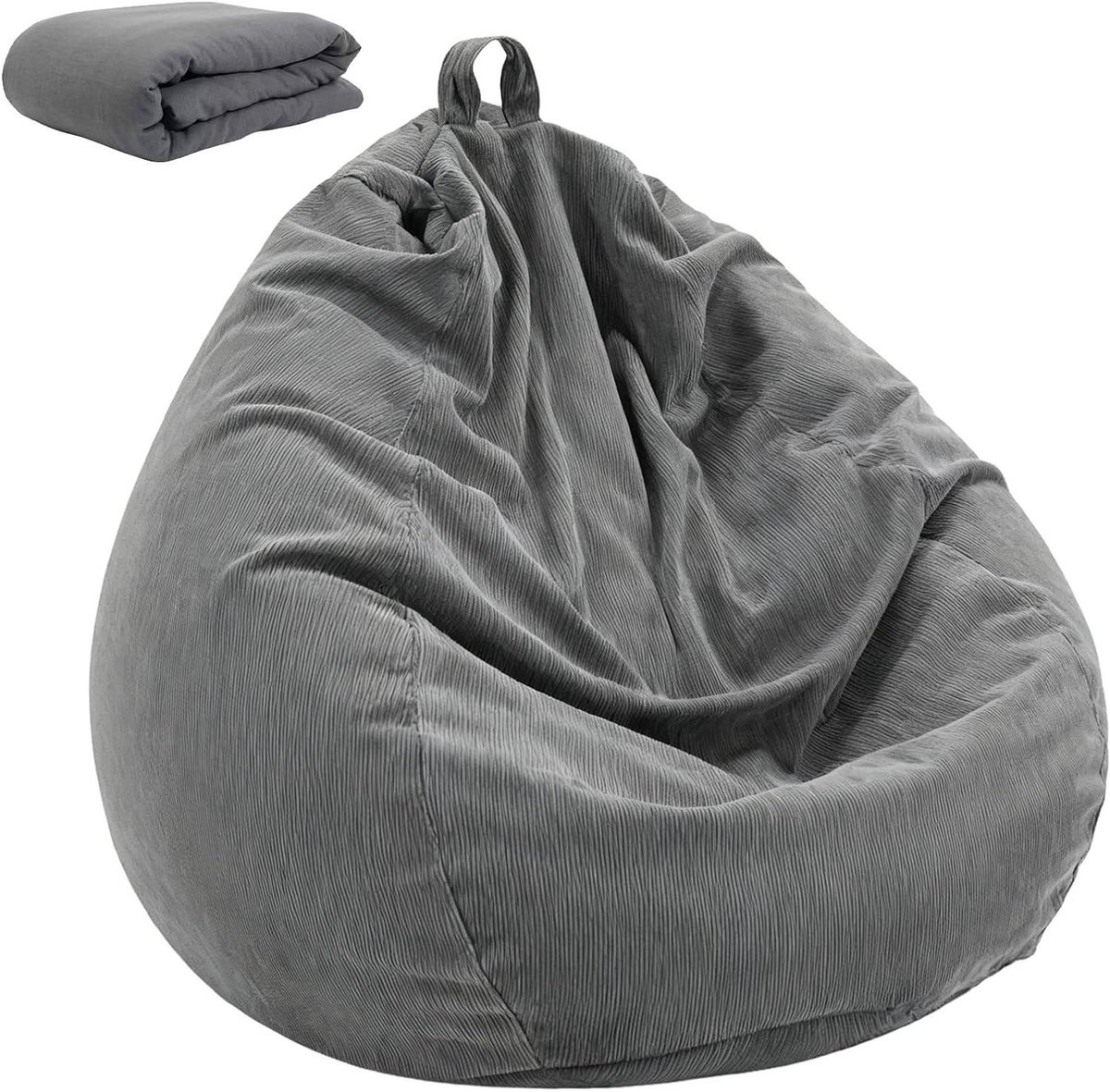 Zitzak - Beanbag Poef - Ontspannen Zitten - Binnen en Buiten - 100 cm - Grijs