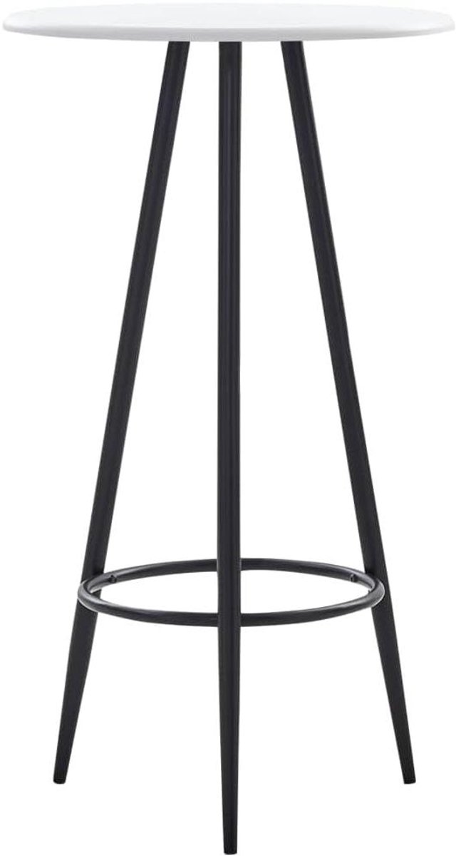 Keukentafel - Bartafel statafel - Kleine ruimtes - Robuust MDF blad - 60 x 1075 cm - Wit met zwart