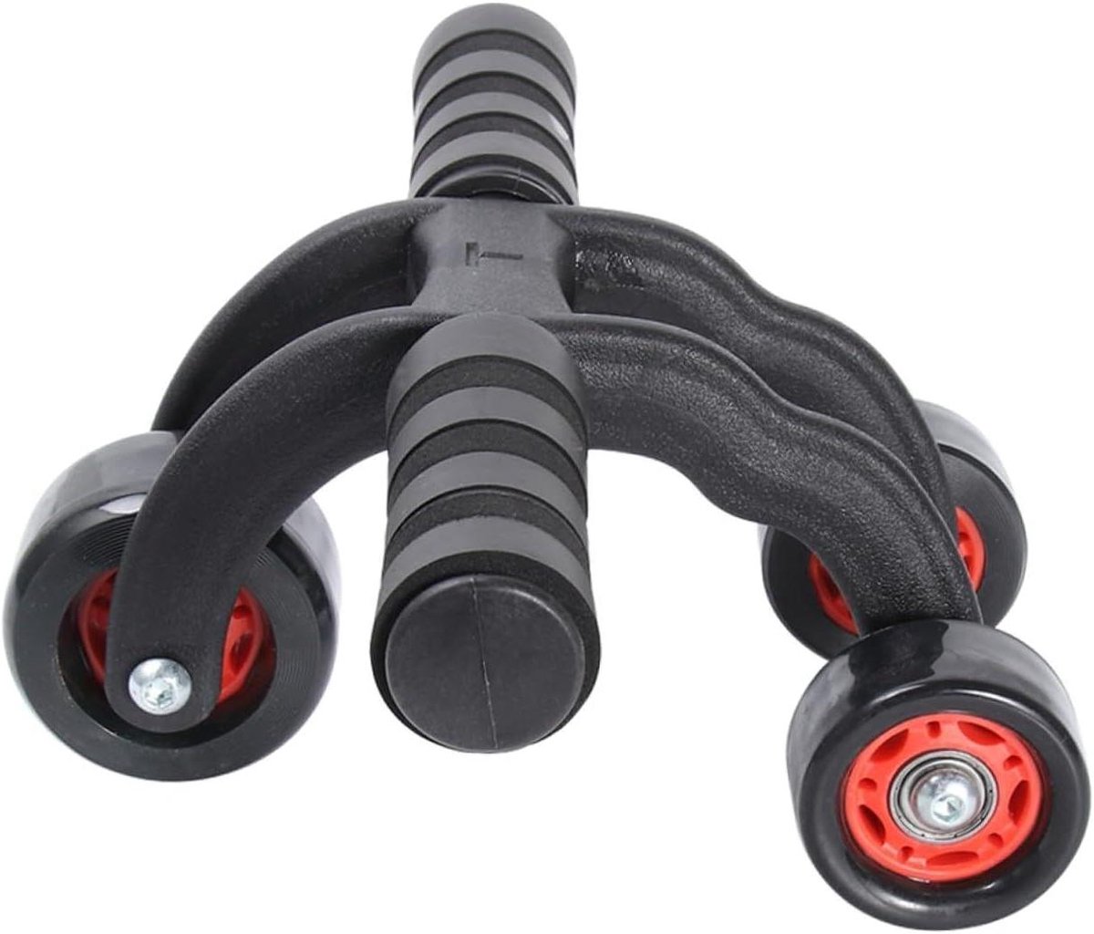 Buikspierwiel - Buikroller Fitnesswiel - Core Training - Antislip Handvat - 30 x 22 x 12.5 cm - Zwart
