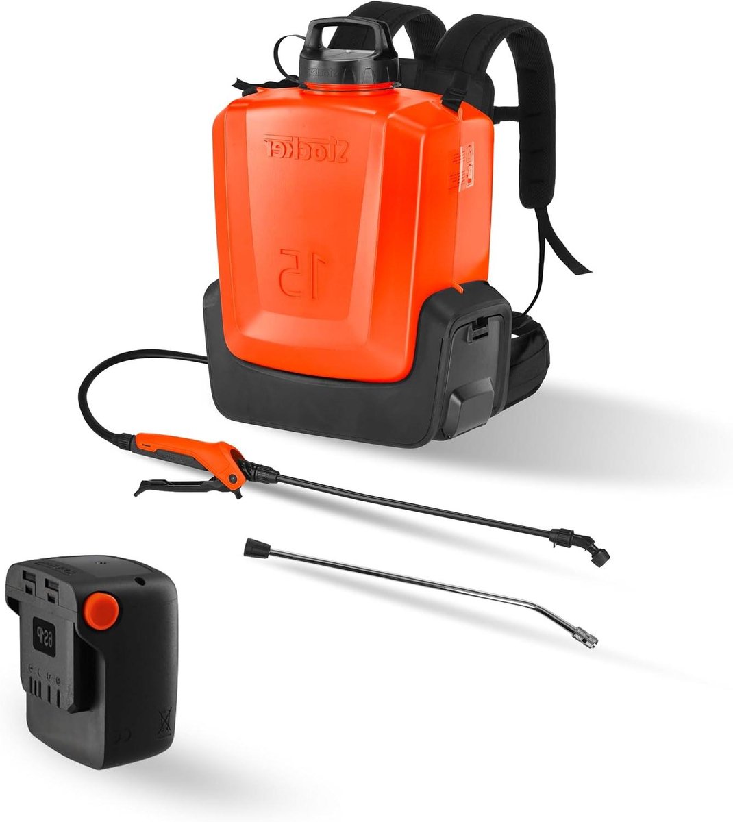 Elektrische Rugzak Pomp - Verstuiver Accu - Tuin Besproeien - Verstelbare Druk - 15 Liter Tank - Oranje
