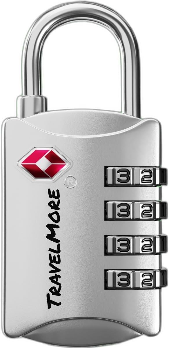 Cijfer-kabelslot 4-cijferig - Zilver - 6,6 x 2,8 x 1,5 cm - Zinklegering TSA-slot - Voor Bagage en Reizen