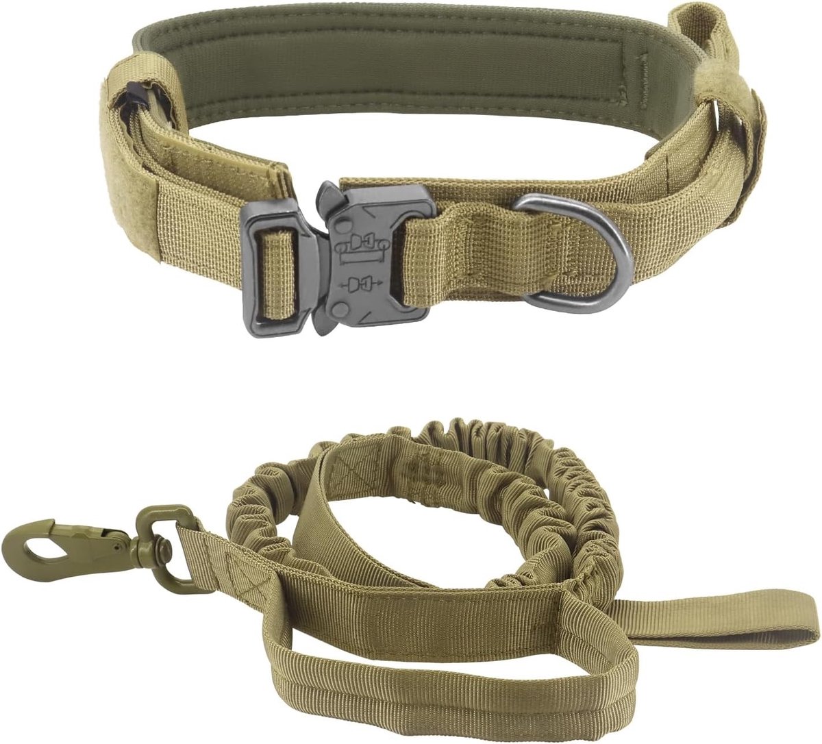 Hondenlijn met Bungee, Medium 36-48 cm, Verstelbare en Comfortabele Hondenriem, Beige