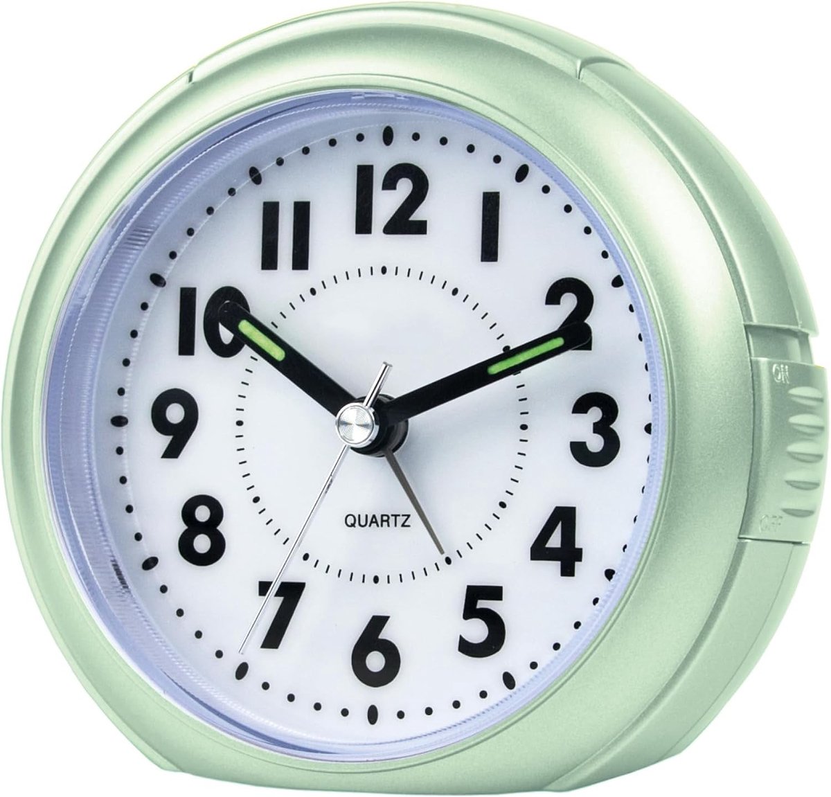 Analoge Wekker - Mintgroen - 9 cm - Geruisloos Kwartsuurwerk met Licht en Snooze-functie - Voor Iedereen