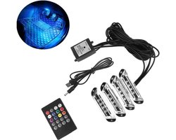 Auto Led Strip Verlichting - Sfeerlicht USB - Interieur Verfraaien - Draadloze Geluid Bediening - 9.6x2.6cm - Meerdere Kleuren