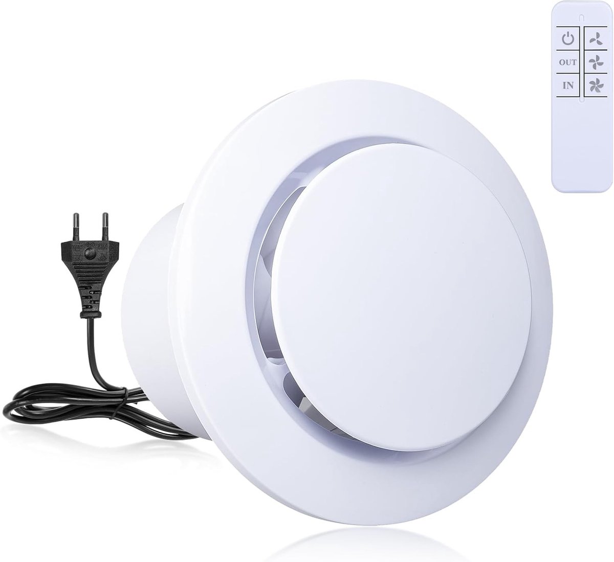 Afzuiging badkamer - 100 mm - Stille tweeweg-afvoerventilator met drie snelheden en afstandsbediening - Voor badkamer en keuken