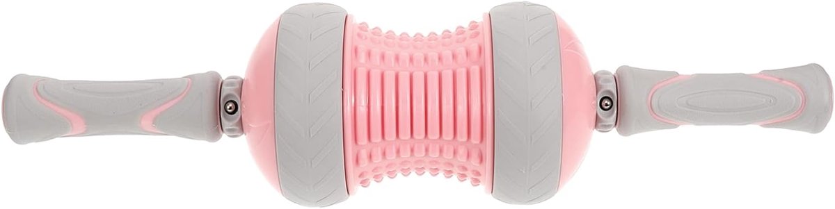 Buikspierwiel - Fitnessroller Trainingswiel - Buikspieren Trainen - Antislip Wielen - 45 cm Lengte - Roze