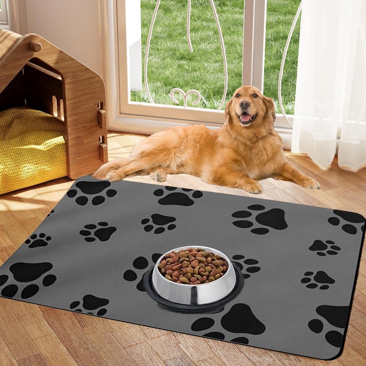 Bakmat voor honden en katten - Grijs - 60 x 40 cm - Antislip en Waterdichte Onderlegger - Voor Huisdieren