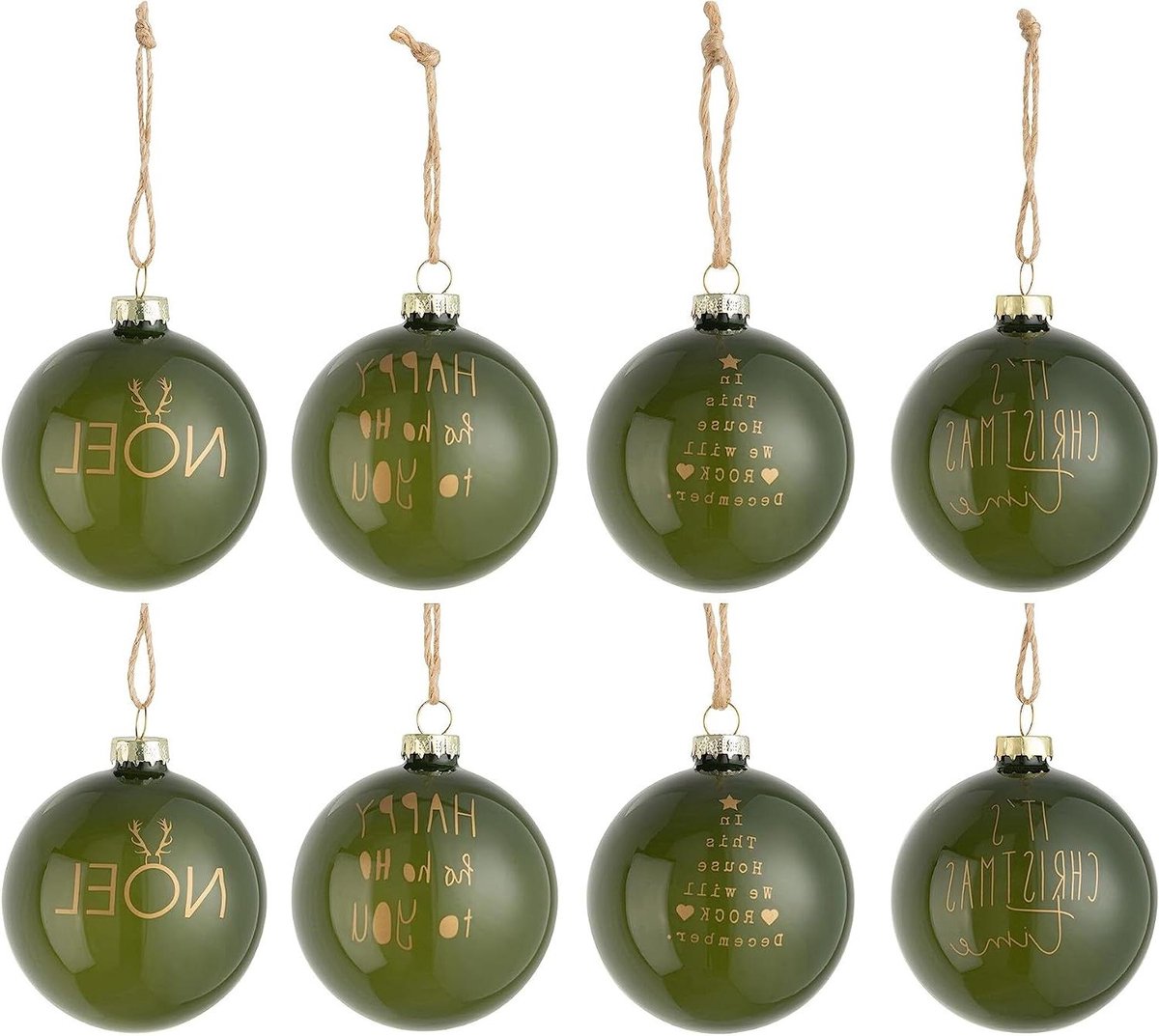 Kerstballen Set - Kerstdecoratie Ballen - Kerstboom Versieren - Mat Groen Glas - 8 cm Doorsnee - Groen