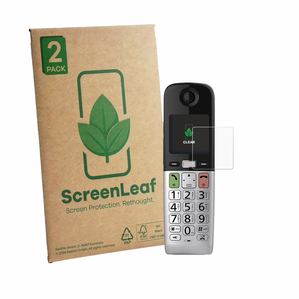 2 Stuks Screenprotector voor Panasonic KX-TGU432 - Hoogwaardige Beschermfolie transparant