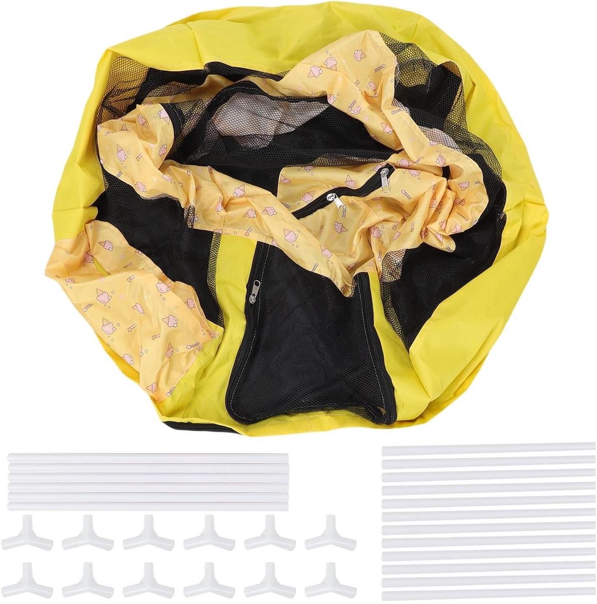 Opvouwbare Speelbox - Draagbare Kooi Tent - Dierenverblijf Buiten - Veelzijdig Inzetbaar - 44 x 70 cm - Geel