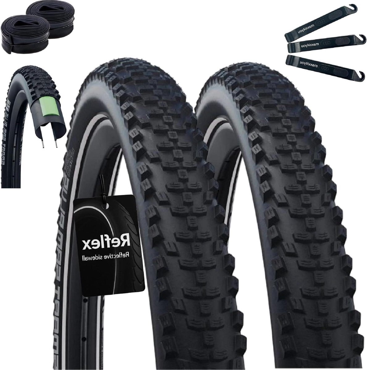 Fietsbanden Set - Banden en Binnenbanden - Allround Gebruik - Double Defense Lekbescherming - 29 x 2.25 inch - Zwart