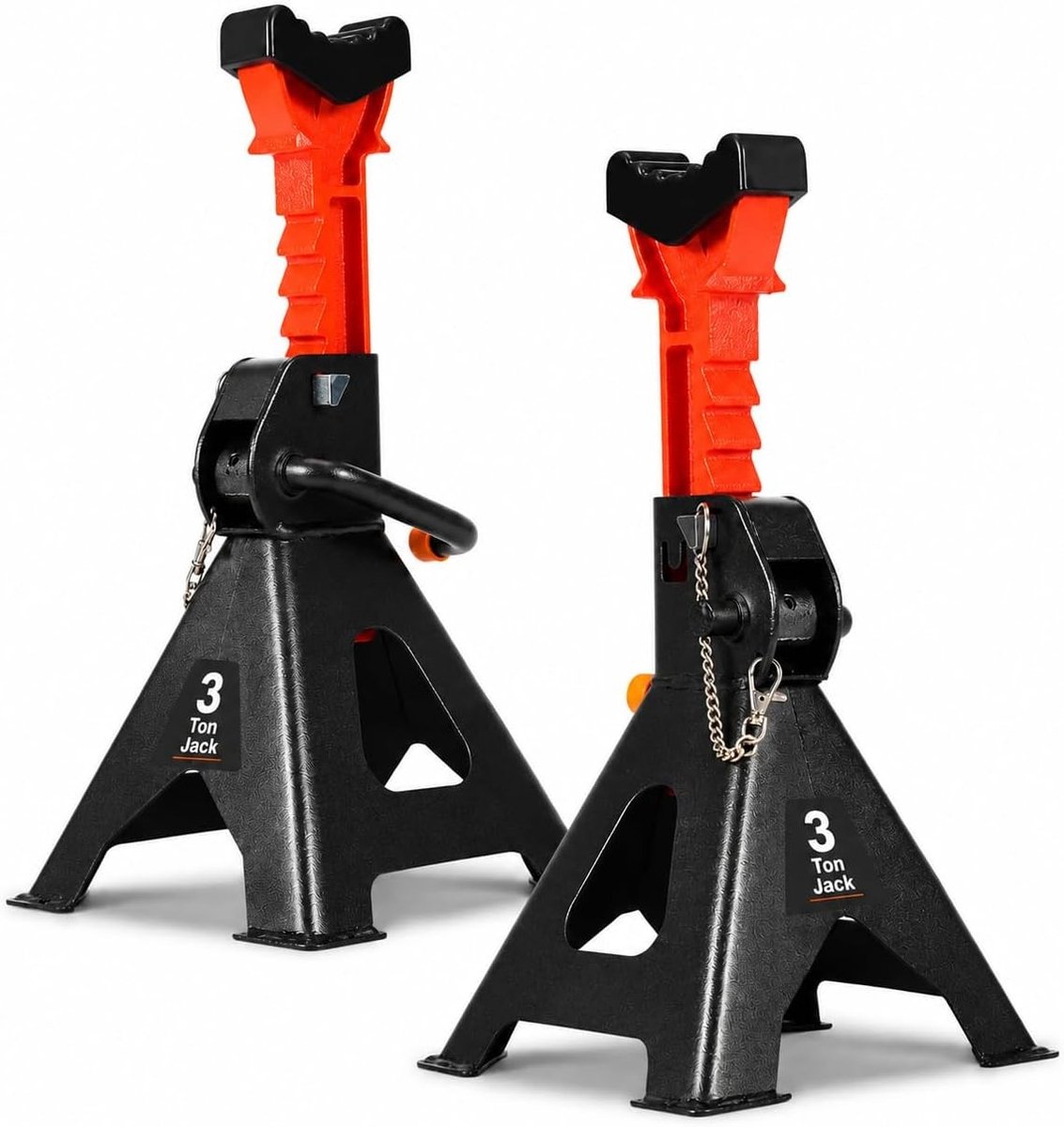 Onderstelbokken - Zwart - 295-425 mm - Gietijzeren Steunbokken met Beveiligingspen - Voor Auto's