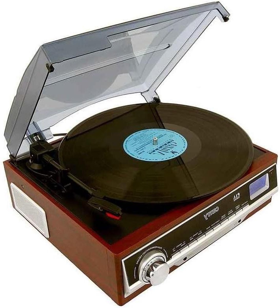 Platenspeler - Draaier - Muziek Luisteren - Drie Snelheden - 3 Watt RMS - Bruin