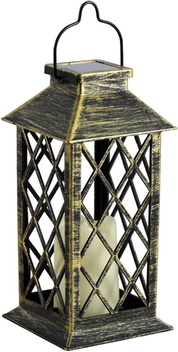 Zonne Lantaarns - Buitenlampen Decoratie - Terras Verlichten - Automatische Verlichting - 27 cm Hoog - Metaal