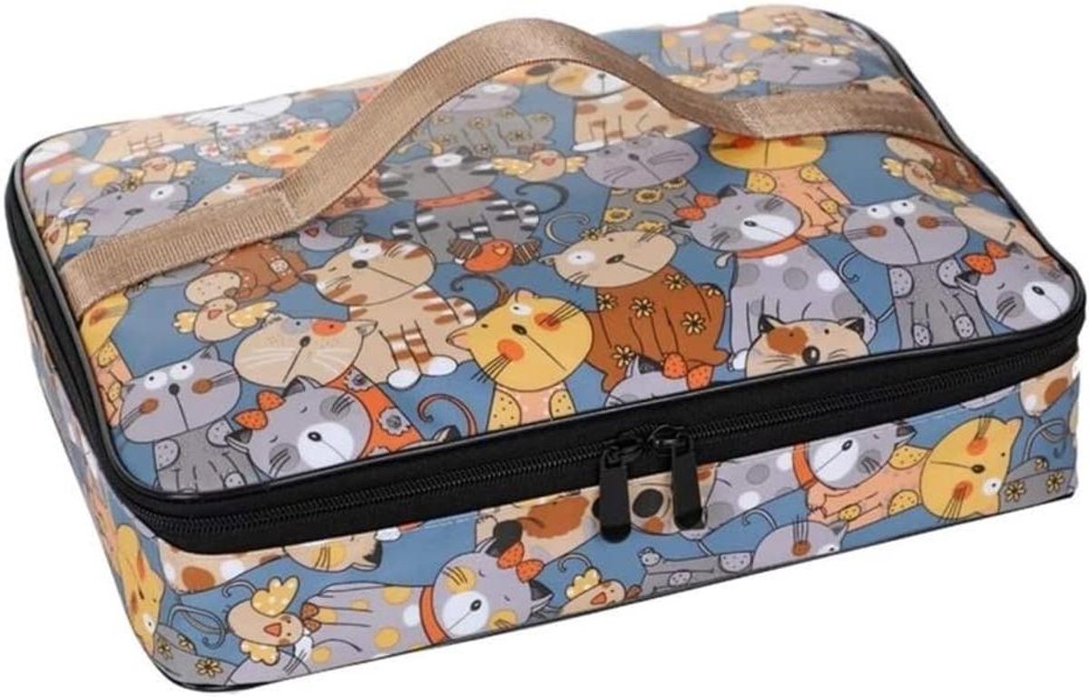 Lunchtas Isolatie - Broodtrommel Herbruikbaar - Maaltijden Onderweg - Waterdichte Stof - 27cm x 20cm - Multicolor