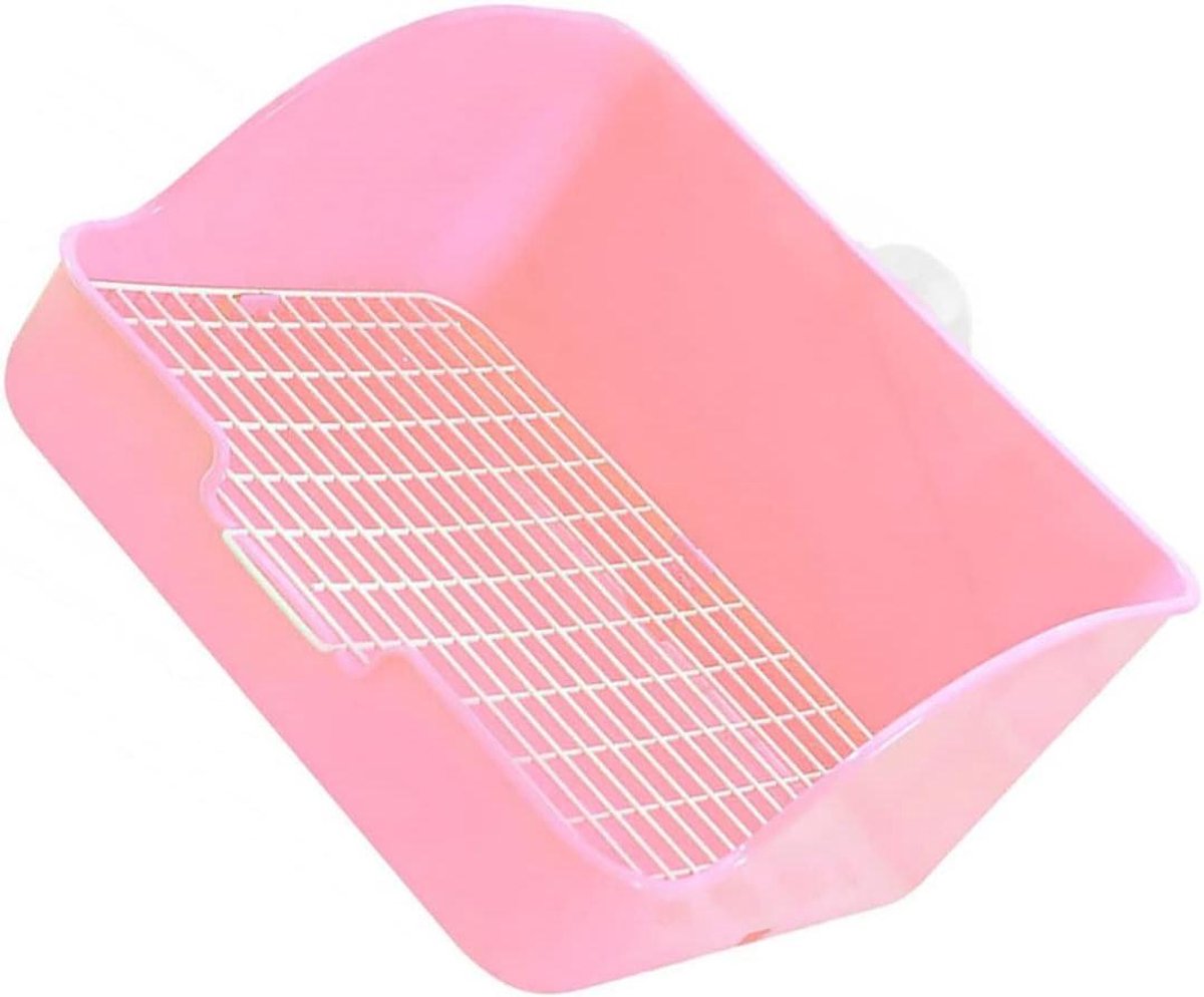 Hokken Toilet - Konijnenbakje Plasbak - Netjes Houden - Afgeronde Randen - 28 x 23 x 15 cm - Grijs