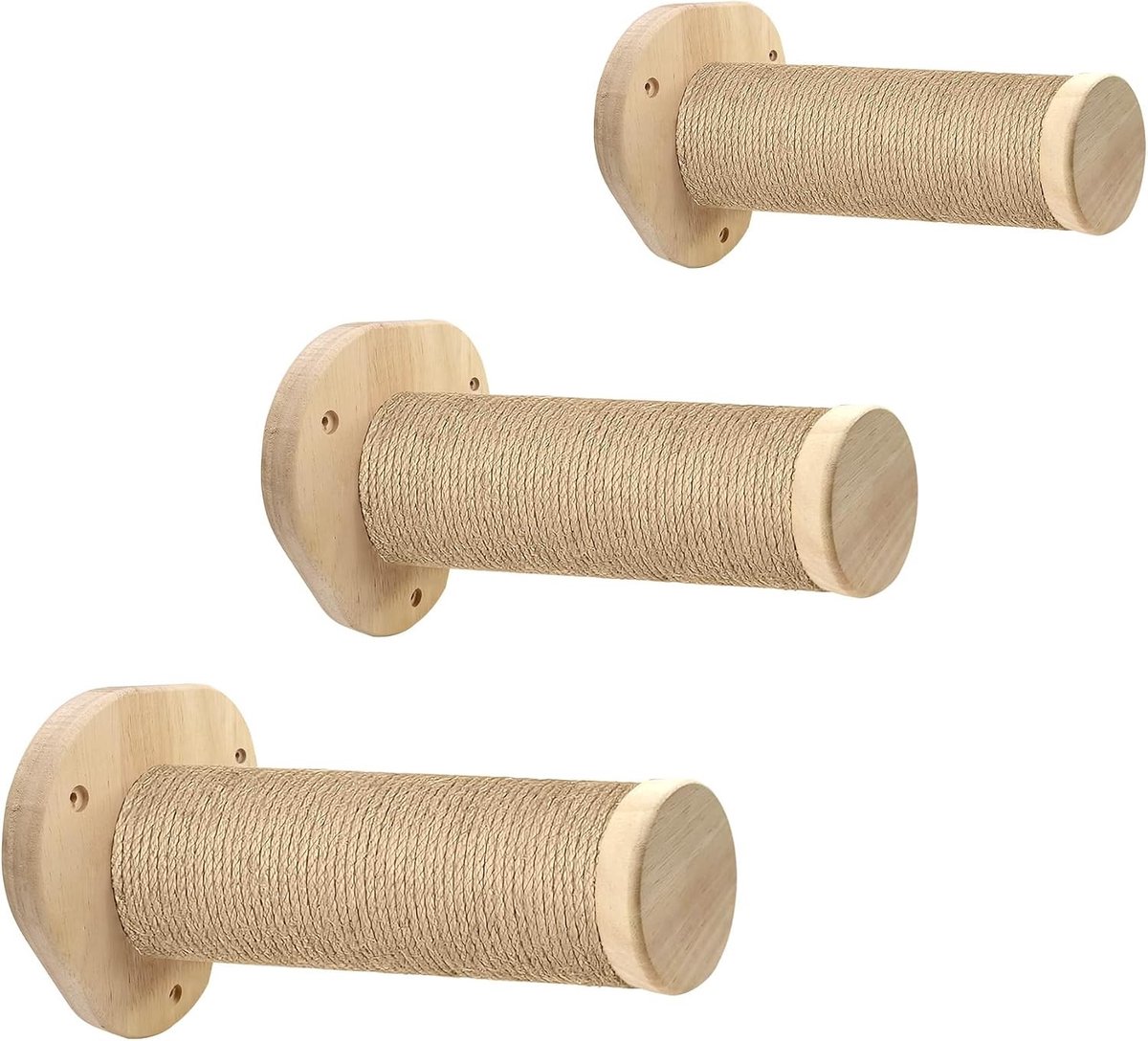 Kattenstoel - Geel - 30 cm - Wandmontage met Jute Schraper - Voor Kittens en Middelgrote tot Grote Katten