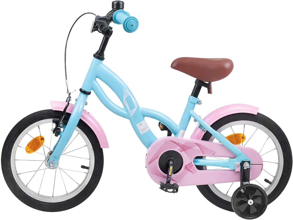 Kinderfiets 16 Inch Klassieke Fiets Buiten Spelen Verstelbaar Zadel 105-120cm Hoogte Lichtblauw
