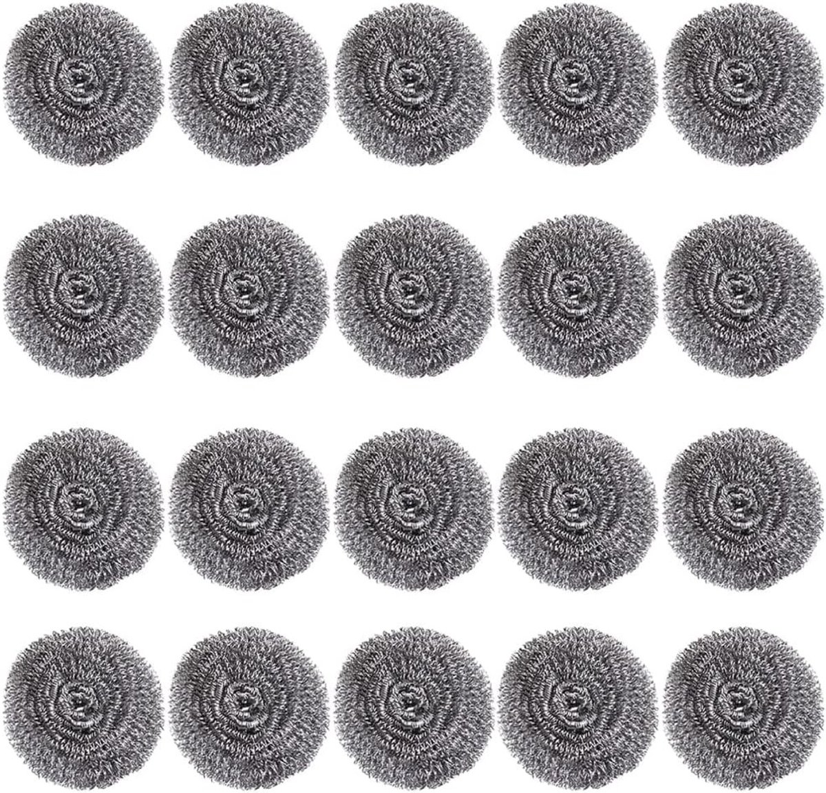 Krachtige Schoonmaak Pads, 20 Stuks Stalen Schuurpads voor Keuken, Afwas en Pannen, Ideaal voor Oven en Fornuis