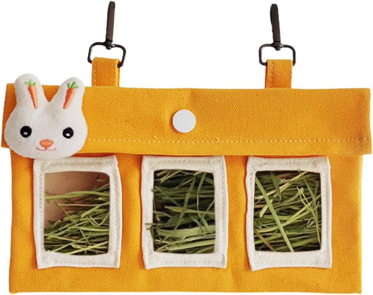 Hooi Voerzak - Konijnen Voerbak - Kleine Dieren Voeren - Slijtvast Canvas - 23x14x1 cm - Niet gespecificeerd