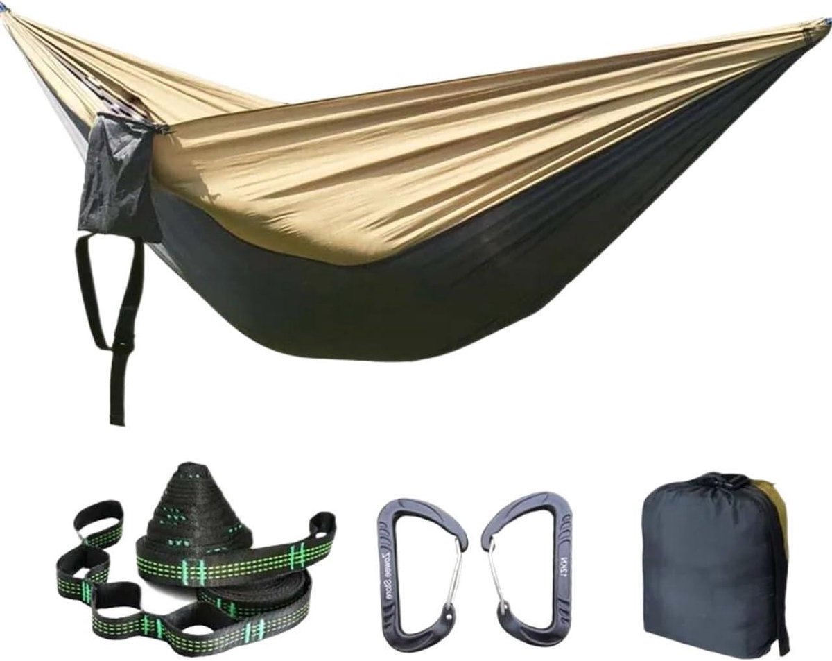 Hangmat met Klamboe - Kampeerhangmat Outdoor - Ontspannen Buiten - Met Geïntegreerde Klamboe - Enkel 55 x 106 inch