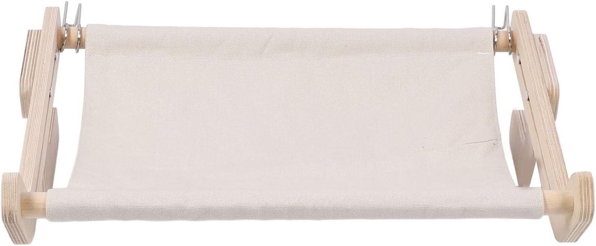 Kattenhangmat - Kattenbed Meubel - Ontspannen Zicht - Stevige Houtconstructie - 48x38x21cm - Grijs