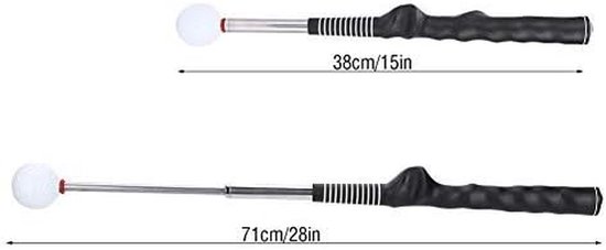 Golf Swing Trainer - Tempo Stick Golf - Golfslag Verbeteren - Flexibele Schacht - 38-71 cm - Zwart van GOLF — afbeelding 2