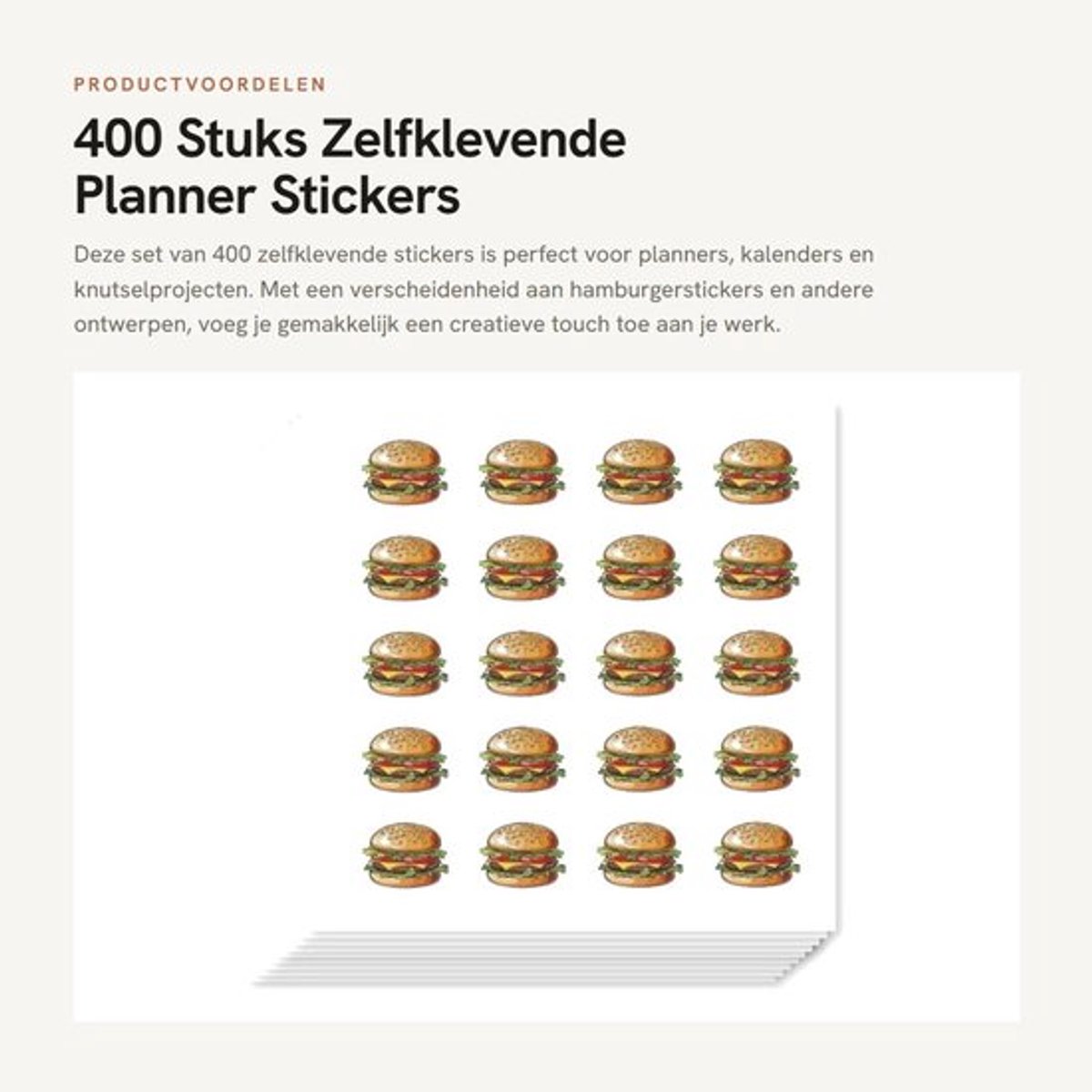 Planner Stickers 400 Stuks - Voedselstickers - Hamburgerstickers - Stickers voor Planner - Decoratie - Themafeest