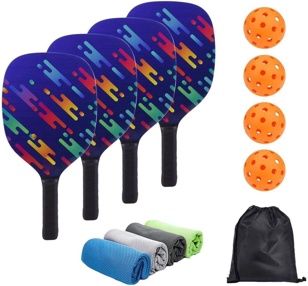 Houten Pickleball Rackets - Sportset Hout - Buiten Spelen - Ergonomische Grip - 41 x 21 x 9 cm
