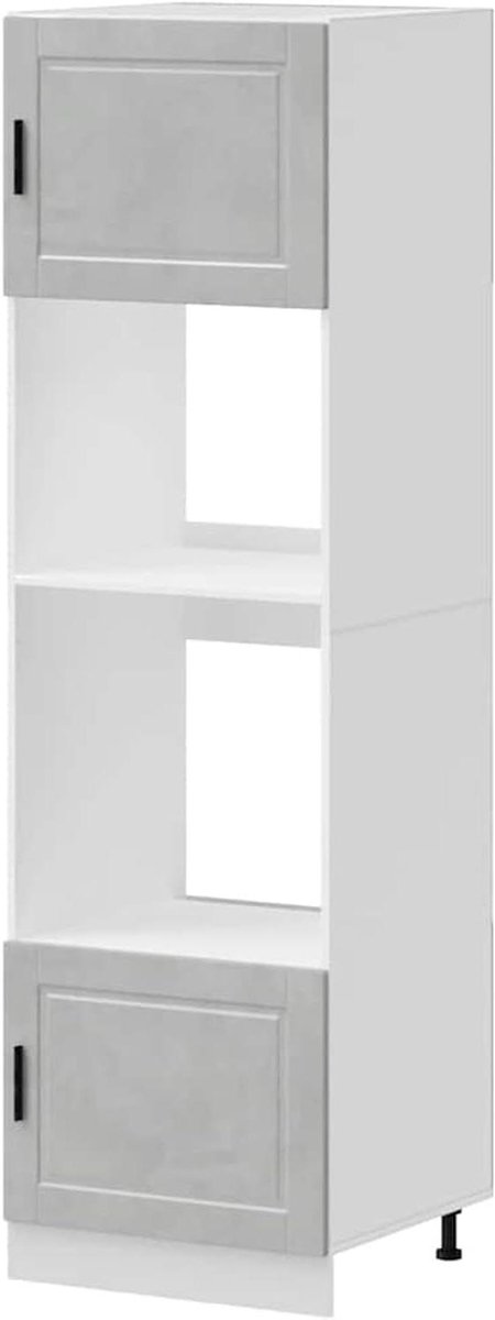 Fornuis Ombouwkasten - Keukenkast Set - Keuken Organiseren - Inclusief Verstelbare Poten - 60 x 57 x 207 cm - Betongrijs