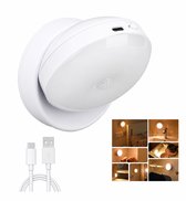 Magnetische Bewegingssensor Draadloze Wandlamp -Oplaadbare Muurverlichting voor Gang - Draadloze wandlamp voor binnen - Wandlamp Binnen – Oplaadbare Wandlamp - 360° Rotatie – Draadloze Nachtlamp voor Keuken - Gang