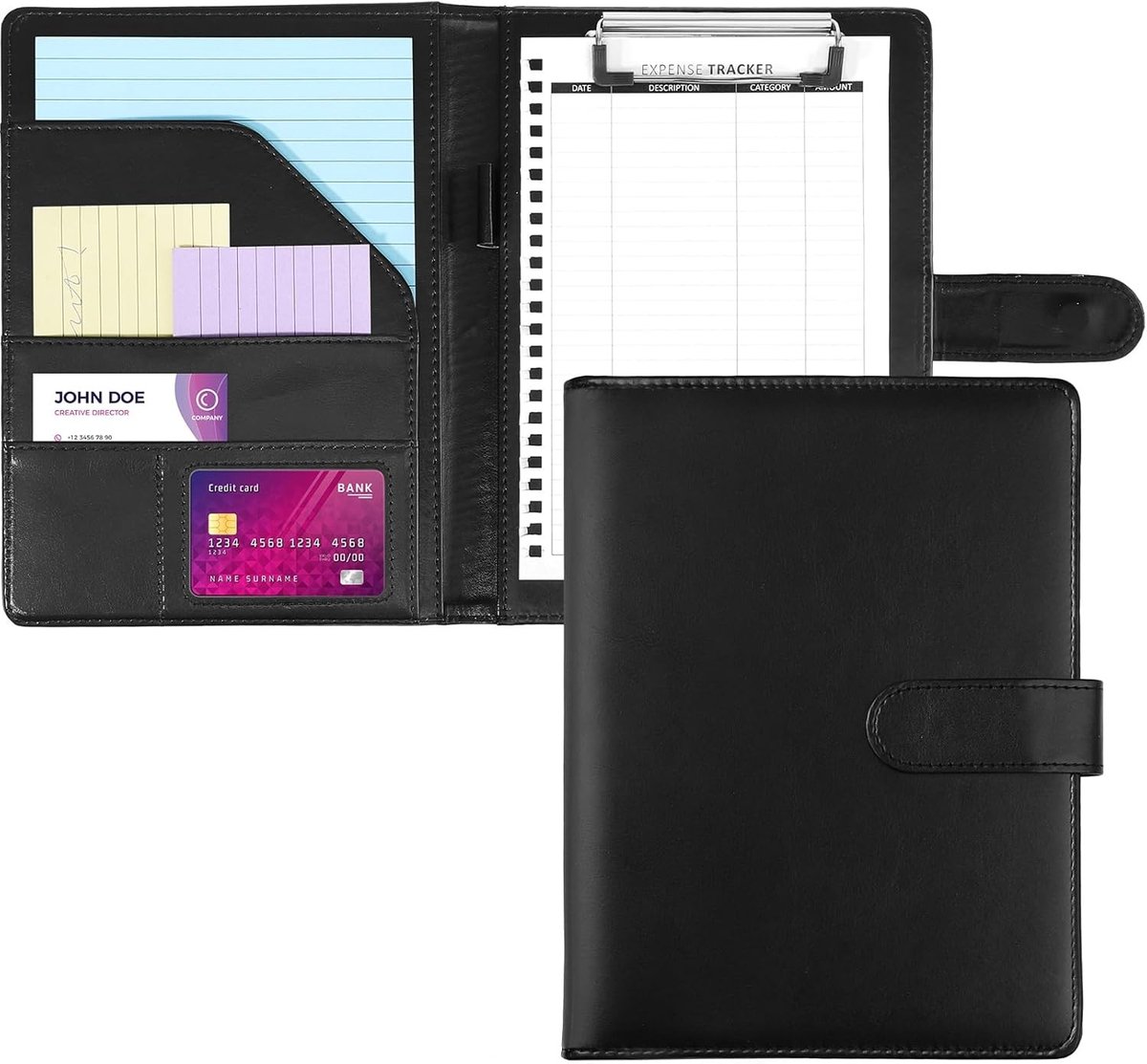 Compacte A5 Clipboard met deksel en magneetsluiting | Documentcompartimenten, geïntegreerde penhouder en beschermd notitieblok voor kantoor en vergaderingen