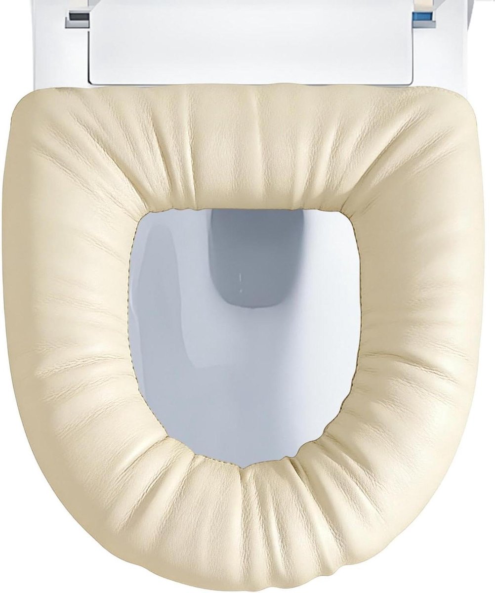 Toiletbril Kussen - Toiletzitting Hoesje - Verbeterd Zitcomfort - Waterdicht Elastisch Materiaal - Standaard Vorm - Wit