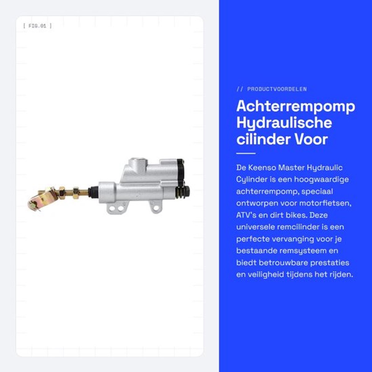 Hydraulische Cilinder Hoogwaardige Kwaliteit - Achterrem Cilinder - Rempomp - Universeel - Flexibel - Duurzaam