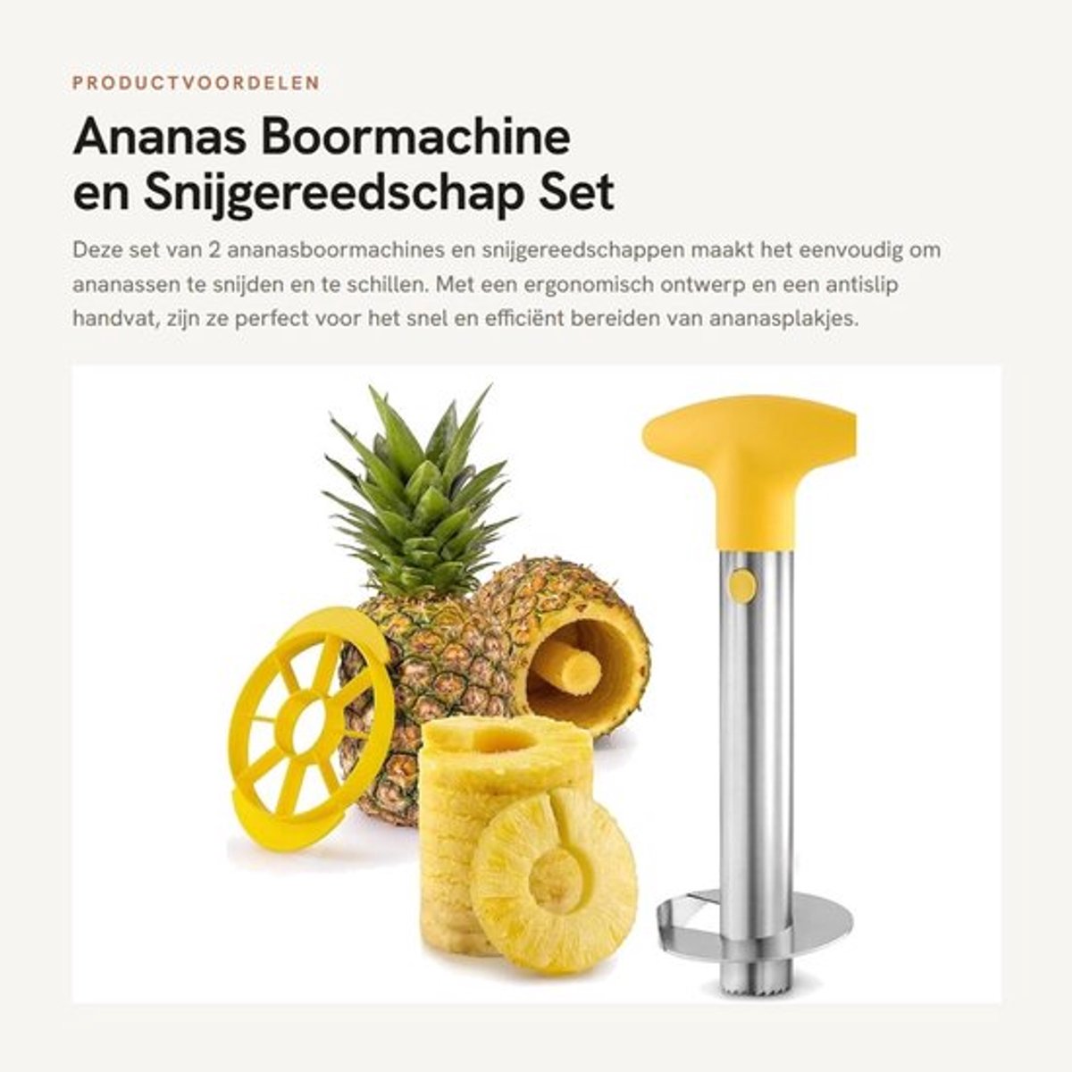 Ananas Boormachine en Snijgereedschap Set van 2